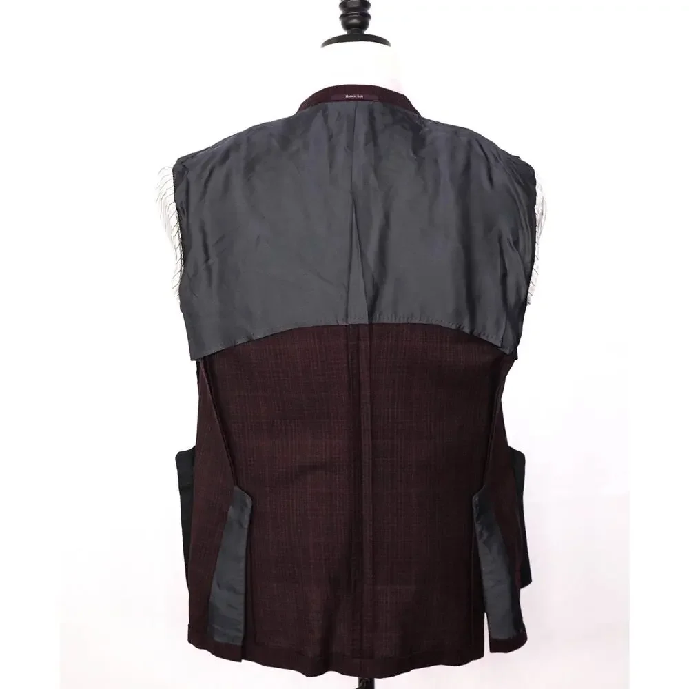 $3,290 ZEGNA - Burgundy Crosshatch 